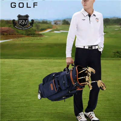 Белый Pgm Golf Мужская дышащая эластичная футболка, мужские хлопковые топы с длинными рукавами для отдыха, быстросохнущая Спортивная тонкая рубашка AA11842 - Цвет: Белый