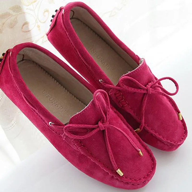 Высокое качество; Новинка года; женская обувь из натуральной кожи на плоской подошве; Брендовая обувь для вождения; сезон весна-лето; женская повседневная обувь - Цвет: Rose Red