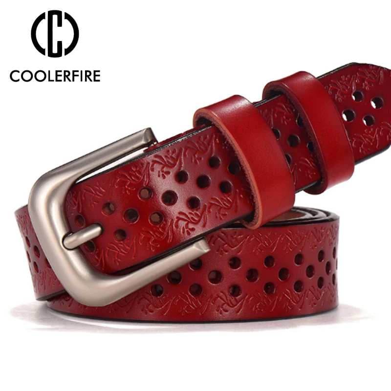 Ремень COOLERFIRE из натуральной кожи Женский роскошный пояс с верхней пряжкой