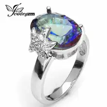 6ct Blue Rainbow Blue Mystic Topaz Ring Marriage ceremony Advantageous Jewellery For Ladies Real 925 Stable Sterling Silver Model New 2016 Vogue