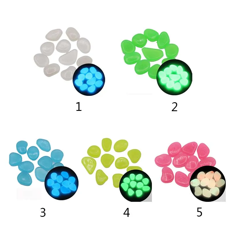100 шт. Новинка Светящиеся в темноте игрушки игрушка из камня аквариум булыжник красочные светящиеся галечные камни декор игрушки