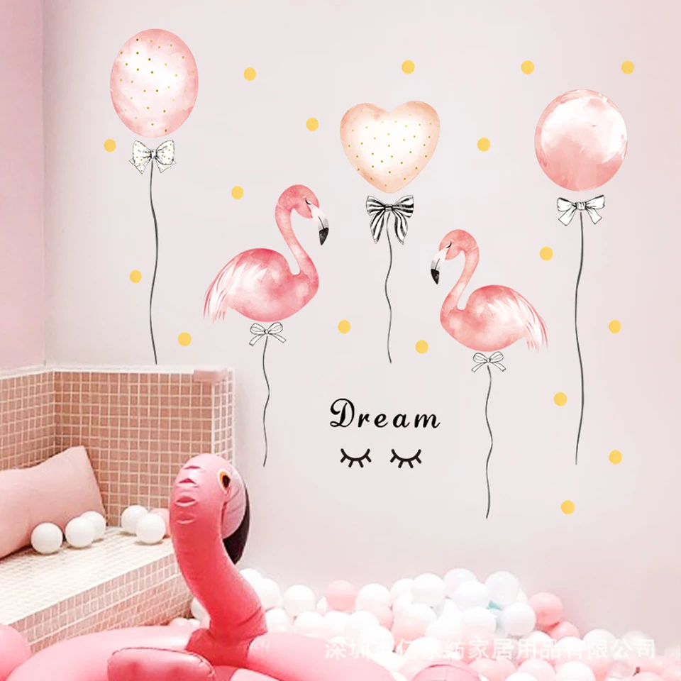 Pink Flamingo Balloon Wall Stickers for Kids Rooms Girls Rooms Bedroom Decor Cartoon Animal Unicorn Stickers for Wall Decal Pink Flamingo Balloon Wall Stickers for Kids Rooms Girls Rooms Bedroom Decor Cartoon Animal Unicorn Stickers for Wall Decal