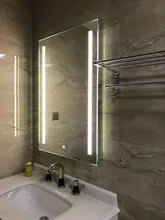 Waterproof Wall Mount Led Lighted Bathroom Mirror Vanity Defogger 2 Vertical Lights Rectangular Touch Light Mirror Bath Mirrors Waterproof Wall Mount Led Lighted Bathroom Mirror Vanity Defogger 2 Vertical Lights Rectangular Touch Light Mirror Bath Mirrors