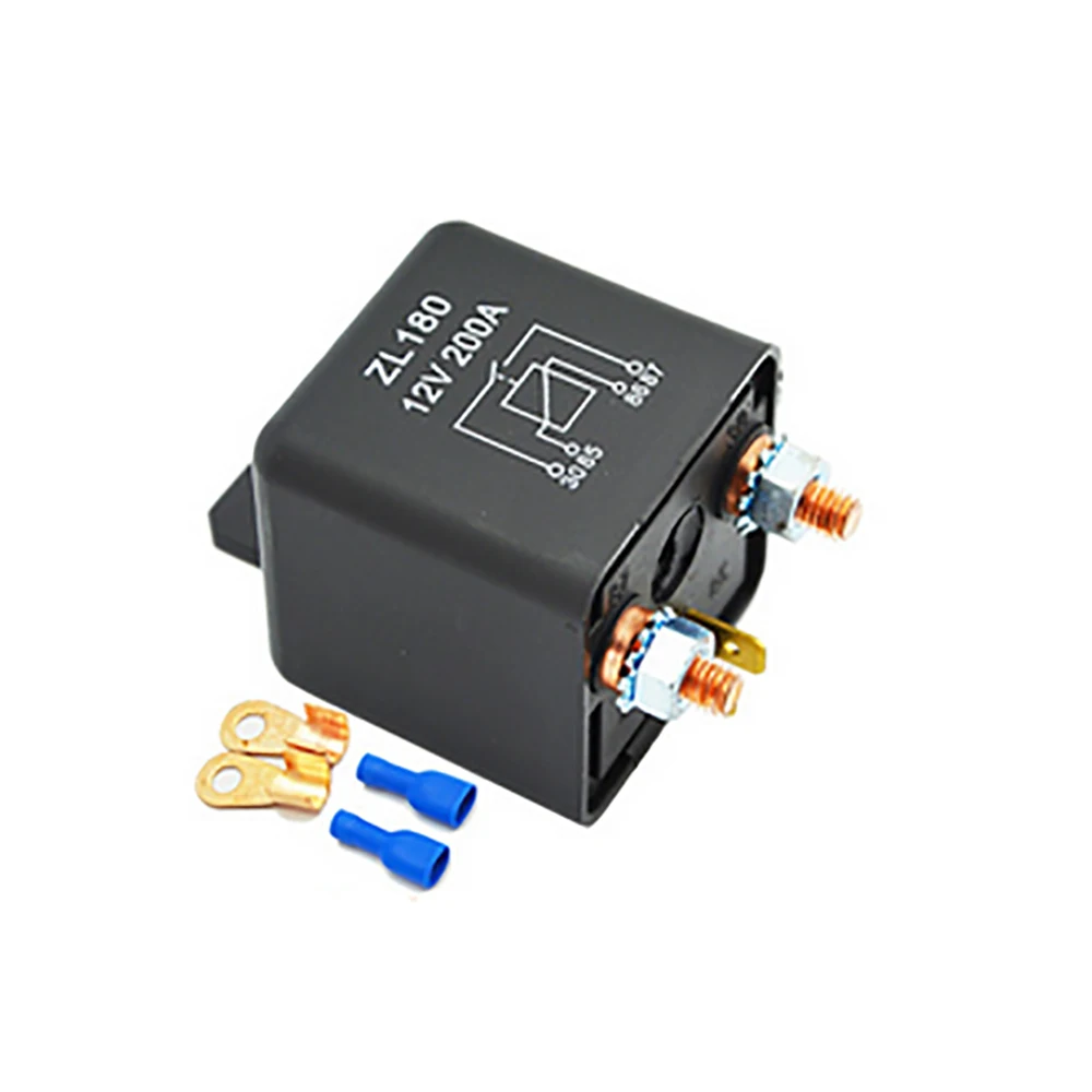 

Ehdis 2 Pin 12V/24V 200A Relay with Long Life Copper 2 Terminal Normally On/off Relay Socket Plug Control Device Relay