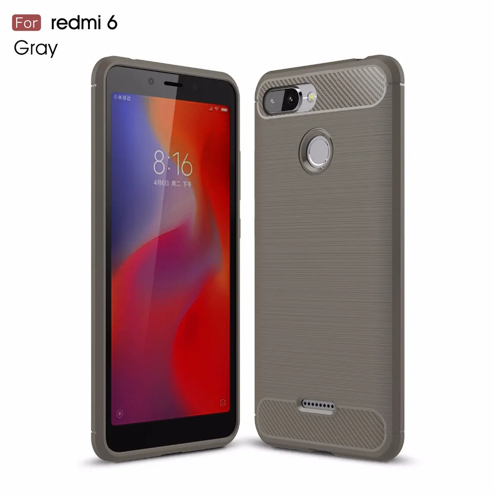 1PCS Summer Cases For Xiaomi Redmi6A Carbon fiber Fitted case for Redmi6 Pro cover Free shipping |
