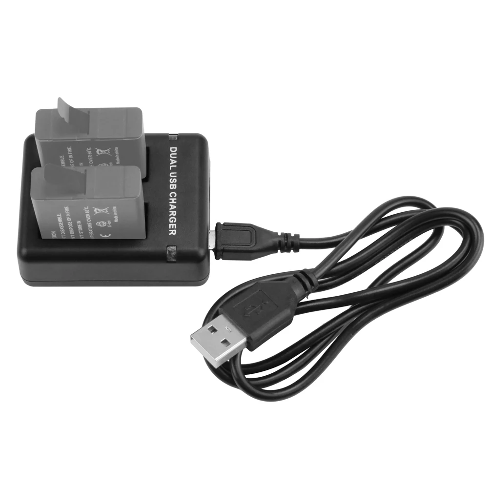 SHOOT Dual/Three port Slot AHDBT-501 зарядное устройство для GoPro Hero 8 7 6 5 Black камера с USB кабелем Go pro 8 7 6 5 аксессуар