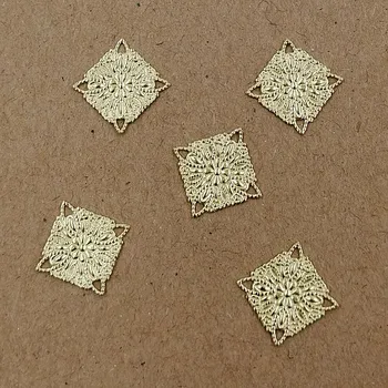 

SEA MEW 200 PCS 10mm 4 Colors Plated Metal Copper Sheet Connectors Charm For Jewelry Making