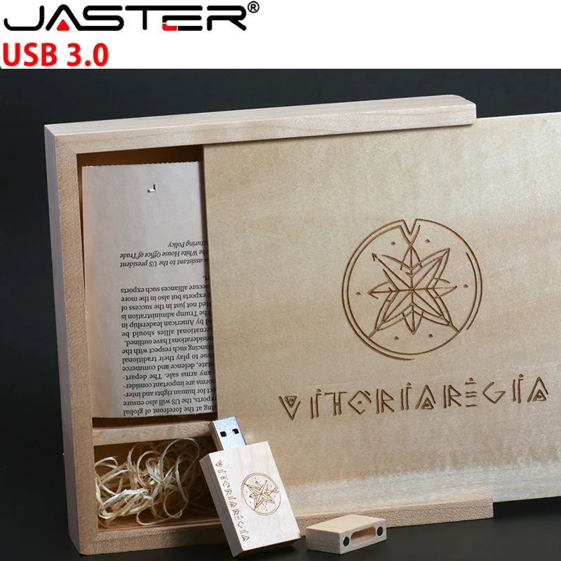 JASTER USB 3 0 1 шт бесплатный логотип 170*170*35 мм грецкий орех фоторамка коробка + флэш