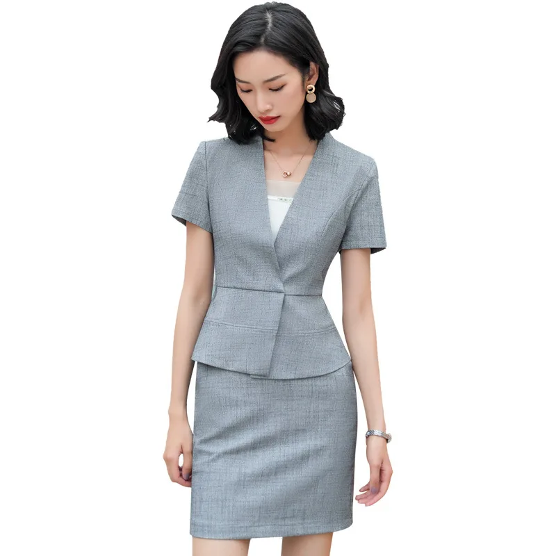 Mr.nut white suit female suit professional wear female 2019 new teacher professional suit female summer temperament dress
