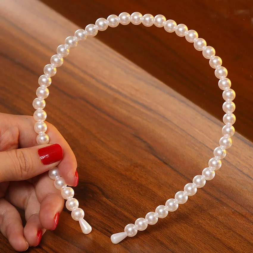 0.6mm pearls Levao цветок невесты Свадебный ободок аксессуары для волос сладкая Цветочная Корона лента для волос весенний венок-гирлянда ободок для волос - Цвет: 0.6mm pearls