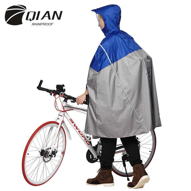 Ceny QIAN RAINPROOF nieprzepuszczalna na zewnątrz modne poncho przeciwdeszczowe plecak taśma odblaskowa Design wspinaczka turystyka pokrowiec przeciwdeszczowy