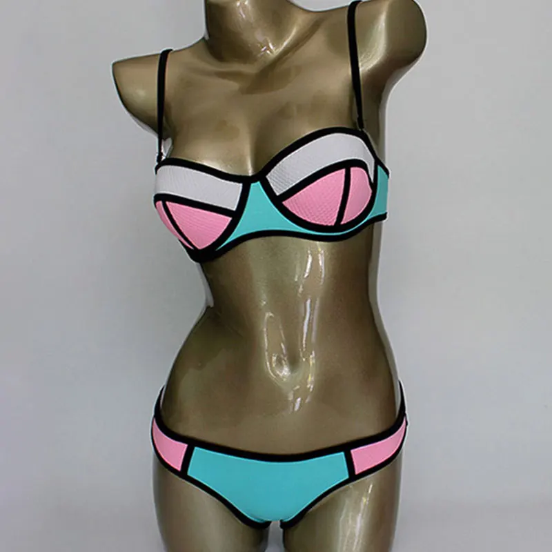 

Free Shipping Biquini 3d Super Push Up Bikini Sexy Womens Swim Wear Hot Swimsuit Brazilian Biquine Embossing NeoN Bikini Set