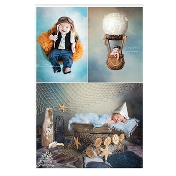 

Thin vinyl photography backdrop computer Printing blue sky white clouds children newborn background for photo studio backdrops