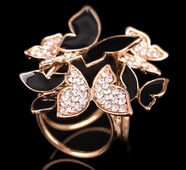 

Bovvsky gold color Romantic butterfly Crystal Brooches /Silk Scarves Jewelry Accessories/ wedding Scarf buckle ring clips