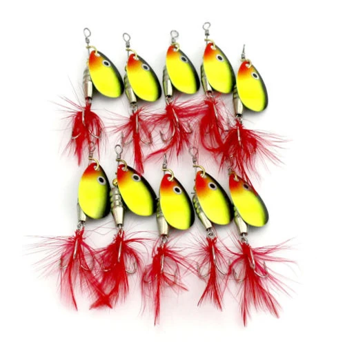 New Lot 10pcs Spoon Metal Fishing Lures Spinner Baits CrankBait Bass Fly All Fishing Tackle Hooks Jigging Lure