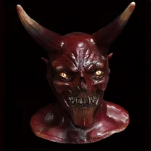 Realistic Horrible Latex Scary Demon Carnival Party Halloween Devil Mask