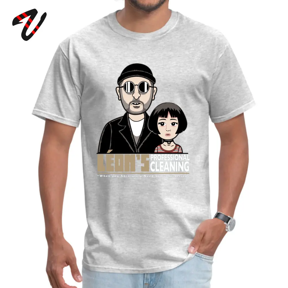 LEONs Professional Cleaning Short Sleeve Tops Tees O Neck Cotton Fabric Men T Shirt 3D Printed Tops T Shirt Company LEONs Professional Cleaning15979 grey