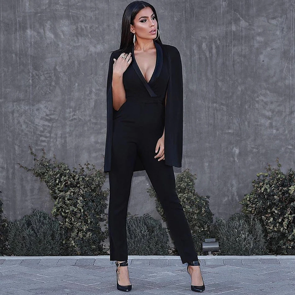 2018-New-Arrival-High-Quality-Black-Women-Jumpsuit-Fashon-High-Split-Long-Sleeve-Sexy-V-Neck