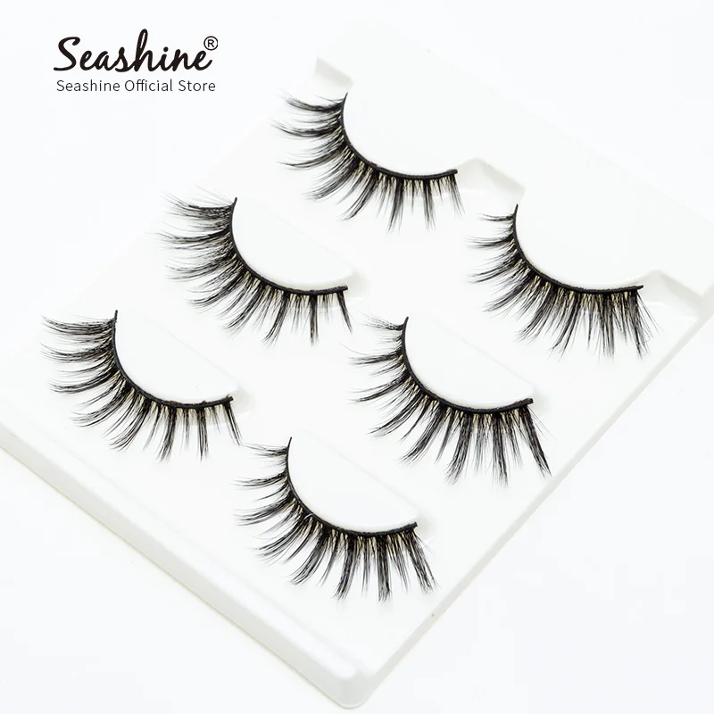 Seashine Lashes 3D Mink Eyelashes Extension Natural Long Strip Lashes