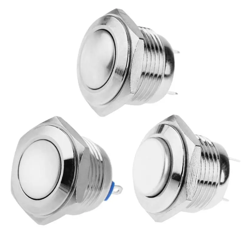 

16mm Waterproof Latching Type Self Reset Metal Doorbell Push Button Switch Accessories Home Improvement Electrical Equipment