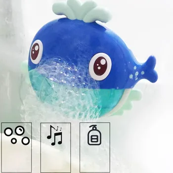 

Hot Mini whale Bubble Machine Big Crab Automatic Bubble Maker Blower Music Bath Toy for Baby Education Toys Summer toy