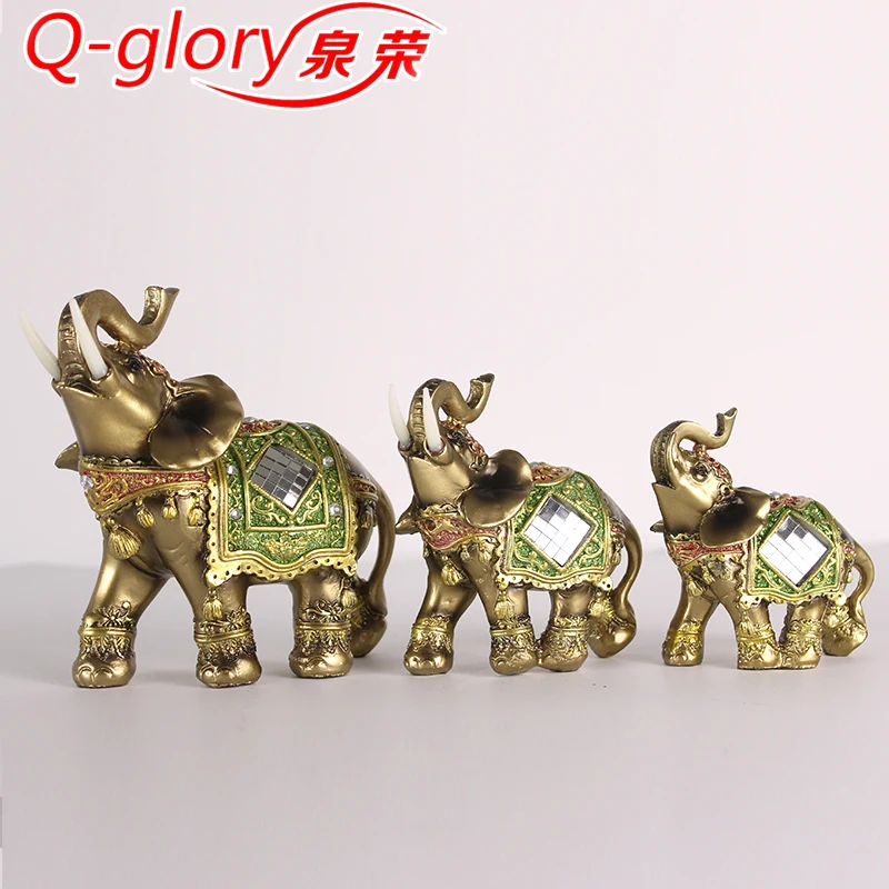 Q-glory Lucky Feng Shui элегантная статуэтка слона ствол вверх статуя слона ремесла украшения для домашнего офиса Настольный Декор подарок