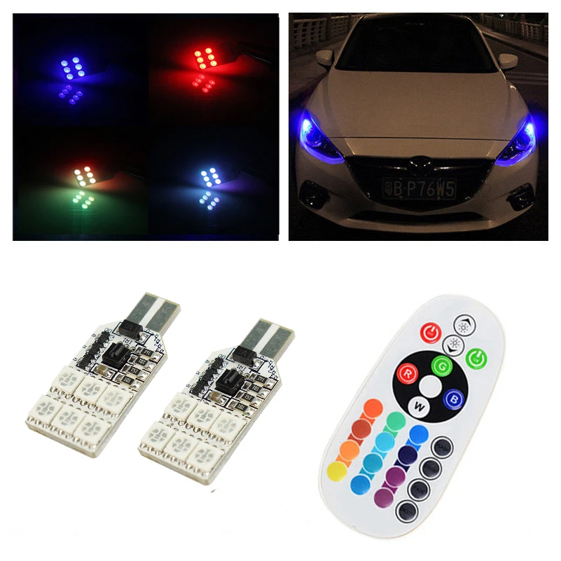 OXILAM RGB T10 светодиодный автомобиль Парковка свет для Peugeot 307 206 308 407 207 406 208 3008 2008 508 408