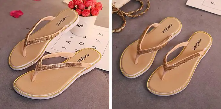 Новые летние женские шлепанцы Женская пляжная обувь для отдыха на плоской подошве Нескользящая Водонепроницаемая женская обувь