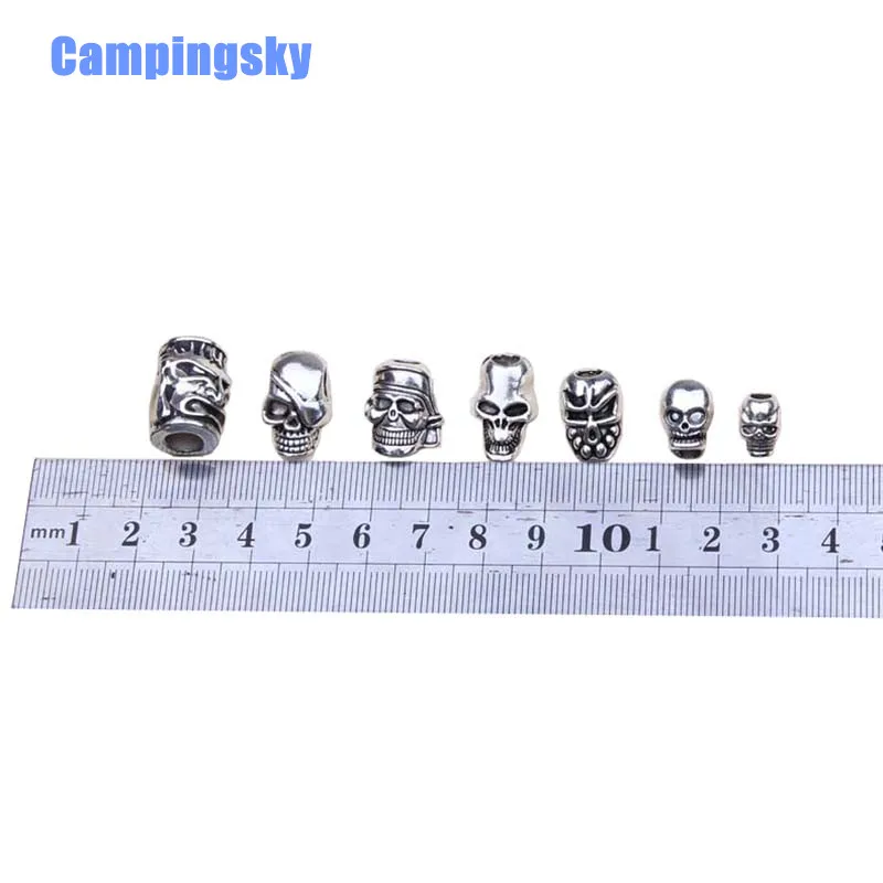 CAMPINGSKY Paracord Пряжка из цинкового сплава для Паракорда браслет стальной пряжкой металлические бусины в виде черепа для ремней ножа Paracord - изображение