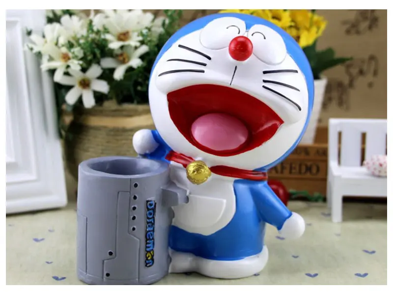 Desktop Doraemon денежный ящик Cofre Gato мультфильм Джингл кошки Копилка смолы монет банка Бытовая Декор Pen Holder фигурки