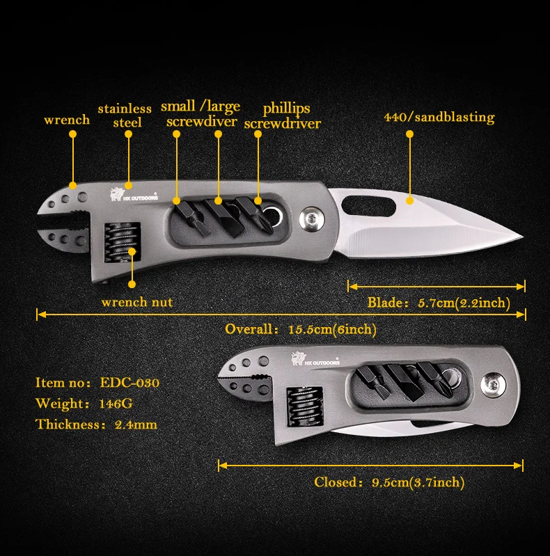 HX гаечный ключ многофункциональные плоскогубцы гаечный ключ с ножом Аксессуары Инструмент для наружного применения отвертка набор карманный инструмент