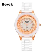 2017 relogio feminino BOSCK En Céramique Quartz Étanche Strass femme montre de mode marque montres relojes mujer marcas famosas
