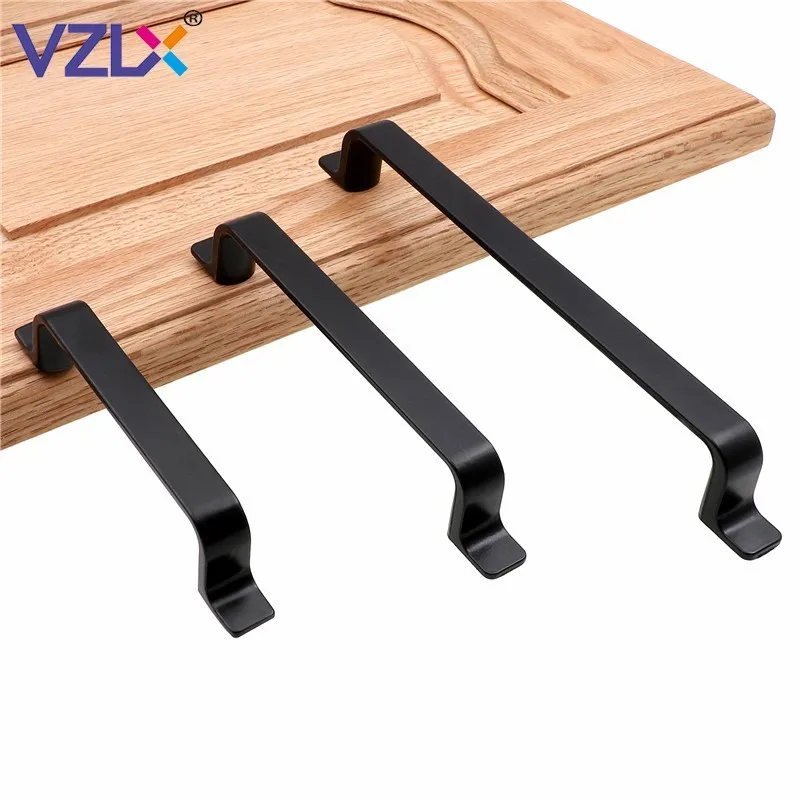 

VZLX Zinc Alloy Black Cabinet Handles American style Kitchen Cupboard Door Pulls Drawer Knobs Fashion Furniture Handle Hardware