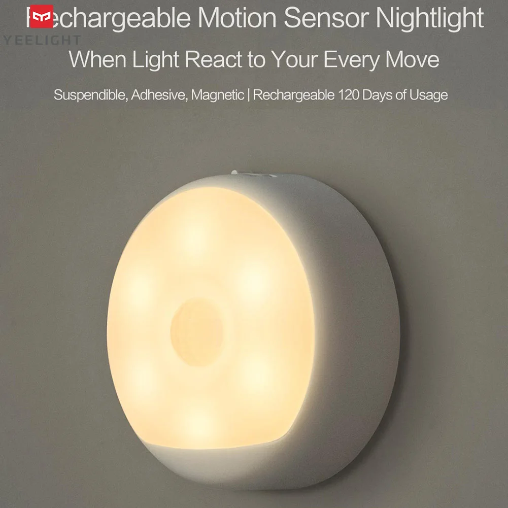 

Motion Sensor Light Rechargeable LED Night Light Infrared Magnetic with Hooks Stick Anywhere UD88