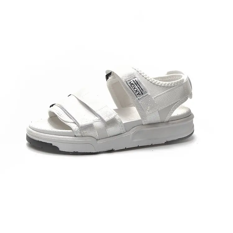 

Closed Toe Summer Front Rear Strap Platform Flat with Women Sandals Buckle Solid Basic Women Shoes Hook Loop Casual Sandals