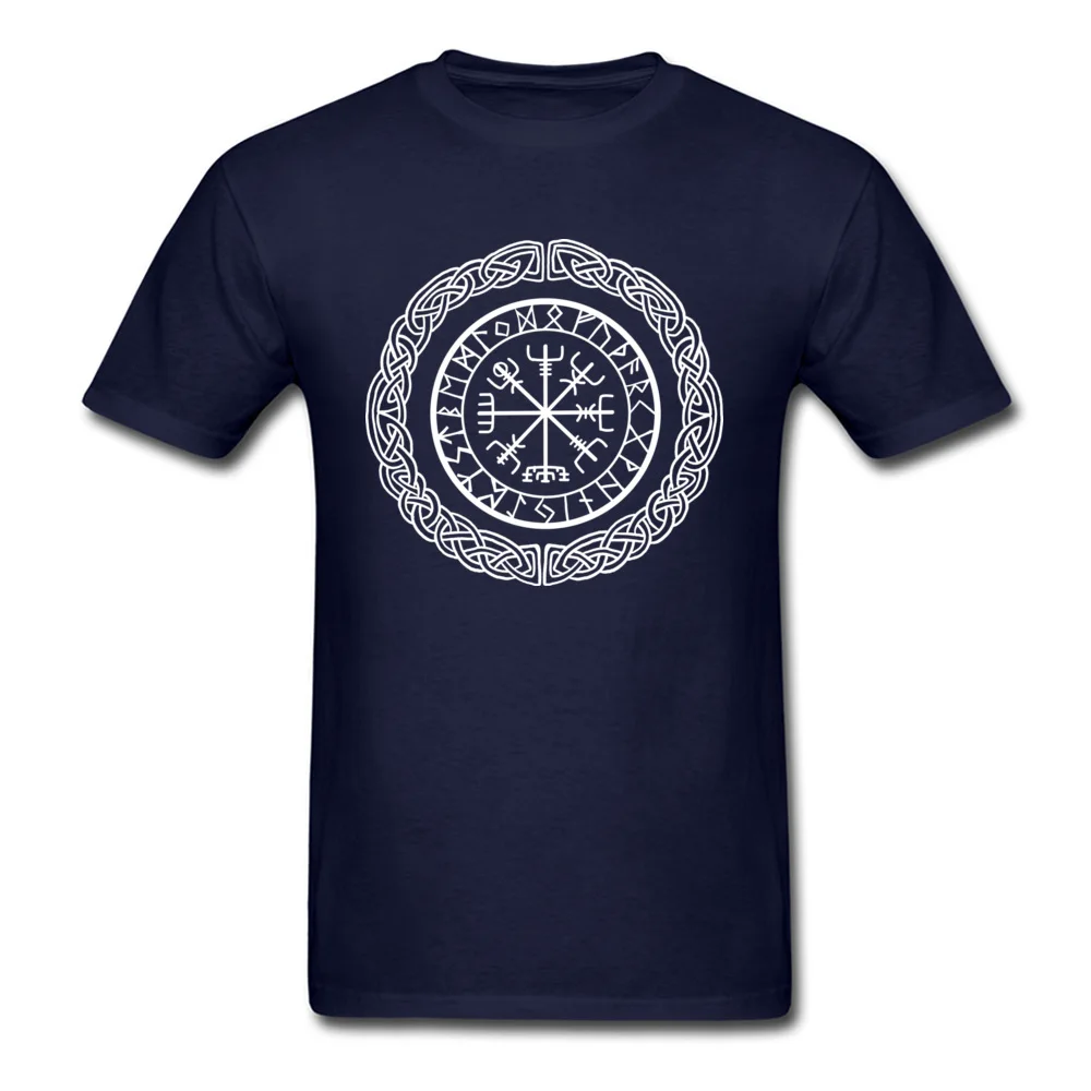 cosie T-Shirt High Quality Round Neck Vegvisir Pure Cotton Men Tops Shirts Custom Short Sleeve Tee Shirts Wholesale Vegvisir navy