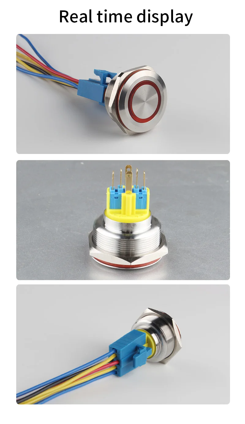 30 мм водонепроницаемый кнопочный переключатель самоблокирующийся кнопочный переключатель с кольцом светодиодный металлический переключатель для компьютерного динамика