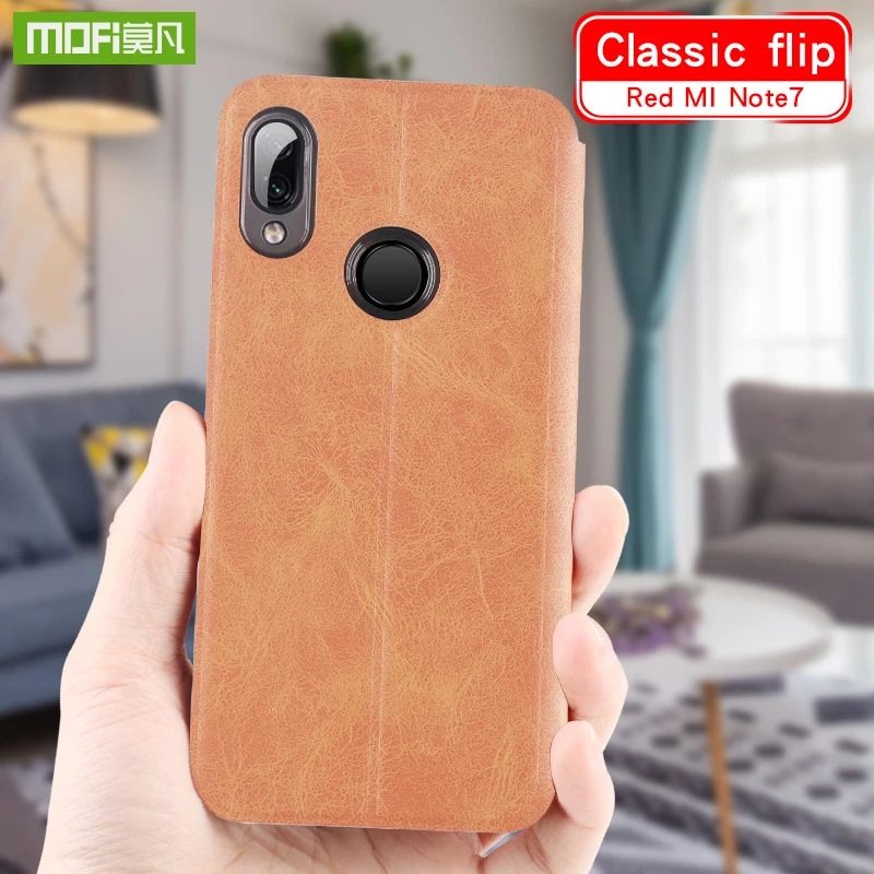 

Original MOFi Xiaomi Redmi Note 7 Case 6.3'' Flip Stand Fundas Redmi Note 7 Pro Cover PU Leather for Xiaomi Redmi Note7 Capa