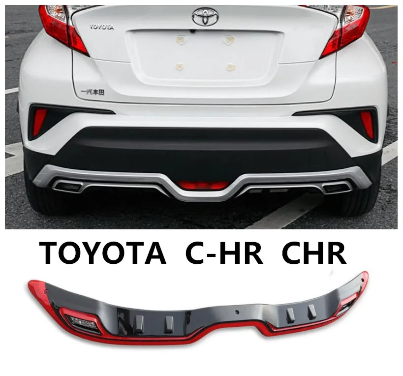 

For TOYOTA C-HR CHR 2016 2017 2018 2019 Rear BUMPER GUARD Diffuser Protecto Skid Plate High Quality ABS Auto Accessories
