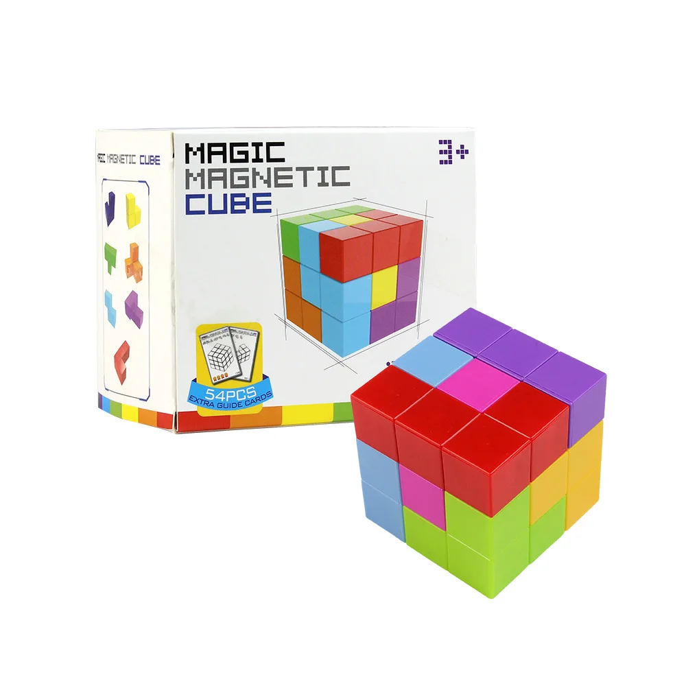 3D Сборка и изменение Куб Магнитная сила 7 шт. Головоломка Куб+ 54 шт. умные наборы открыток для детей и взрослых Развивающие игрушки подарки
