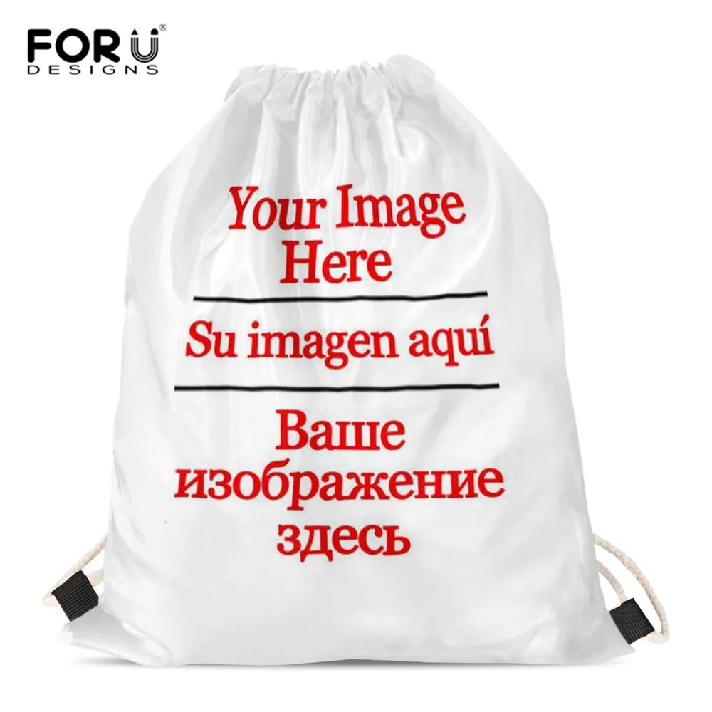 FORUDESIGNS/рюкзак в виде динозавра акулы для подростков, для девочек и мальчиков, Женская Полиэстеровая сумка на шнурке, Cinch Sack, спортивный рюкзак - Цвет: send me image-Z3