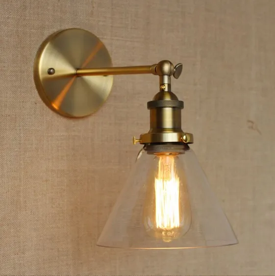 

Golden Loft Vintage Wall Lamp Glass Lampshade Edison Industrial Wall Sconce Lamparas De Pared LED Stair Light