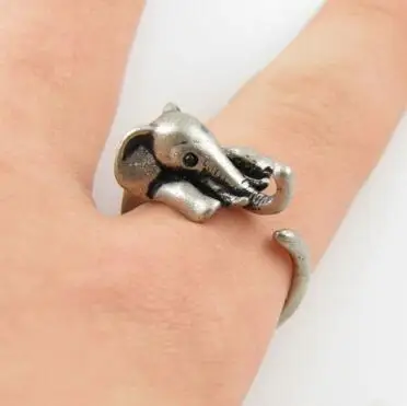 schmuck antike mädchen mode elefanten geformt frauen finger ring ringe