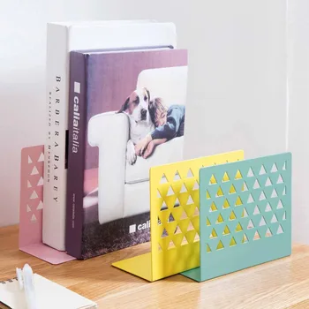 

OTHERHOUSE 1Pc Iron Bookend Magzine Storage Rack Holder Book Shelf Display Stand Home Office Desktop Organizer Bookshelf