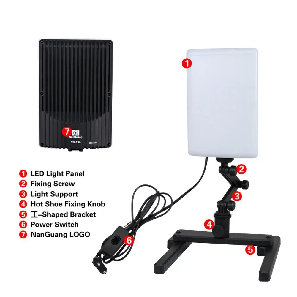 

Nanguang CN-T96 220V On Camera LED Video Light Camcorder Lamp Adjustable for Canon Nikon DSLR Camera