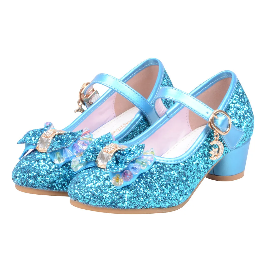 

LONSANT Girls Sandals pretty kids low heel Bling Bowknot Princess Crystal Sandals sweet Baby Girls party ball dancing Shoes