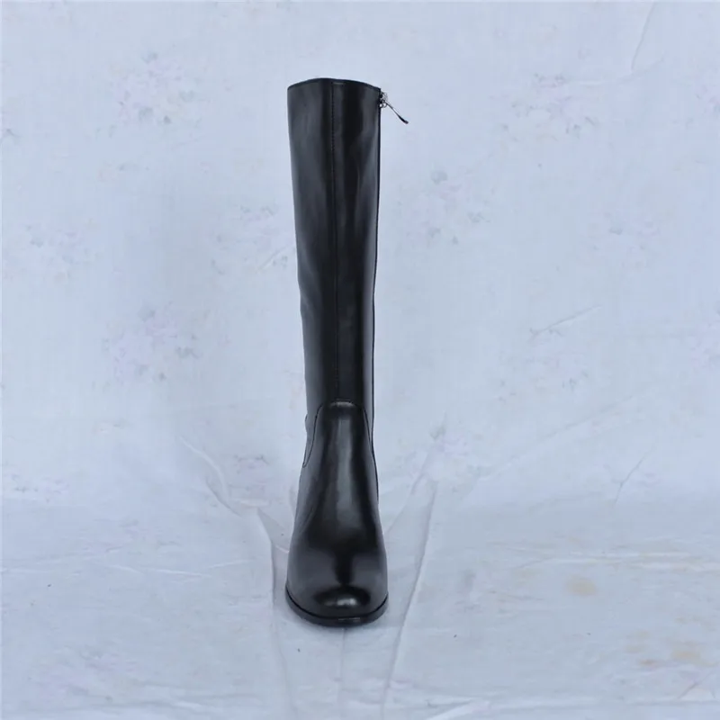 Hiver Fn44 Cuir Femmes Talon Véritable Femme Chaud 2018 Doublé En Pritivimin Épais D'équitation Automne Chaussures Bottes Dames Bottines PXN8n0wOk