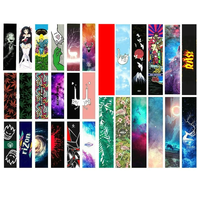 US $6.16 1PC 84*23cm Skateboard Grip Tape PVC&Silicon Graphic Skateboard Sandpaper Mini Longboard Deck Gript