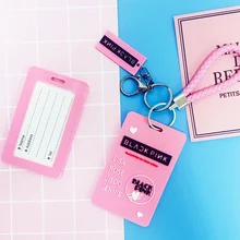1 шт. силикагель KPOP Черный Розовый альбом значок бизнес автобус пропуск карты набор ID карты держатель чехол