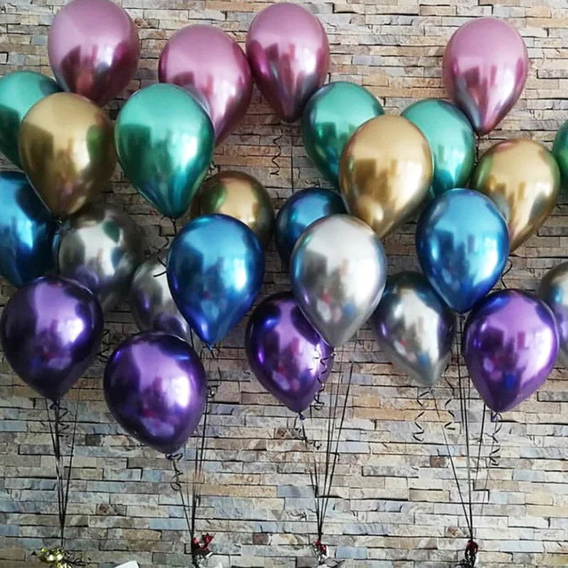

12pcs 12inch New Glossy Metal Pearl Latex Balloons Thick Chrome Metallic Colors Inflatable Air Balls Globos Birthday Party Decor